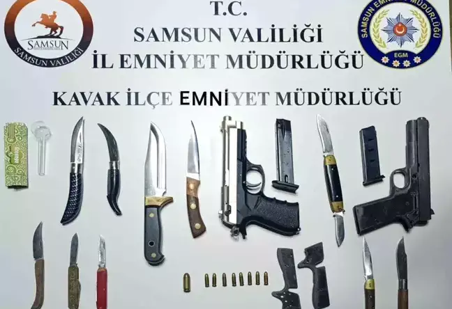 Samsun’da Ruhsatsız Silah ve Uyuşturucu Ele Geçirildi