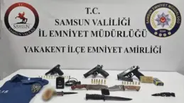 Samsun’da Araçta Ruhsatsız Silah ve Mühimmat Ele Geçirildi